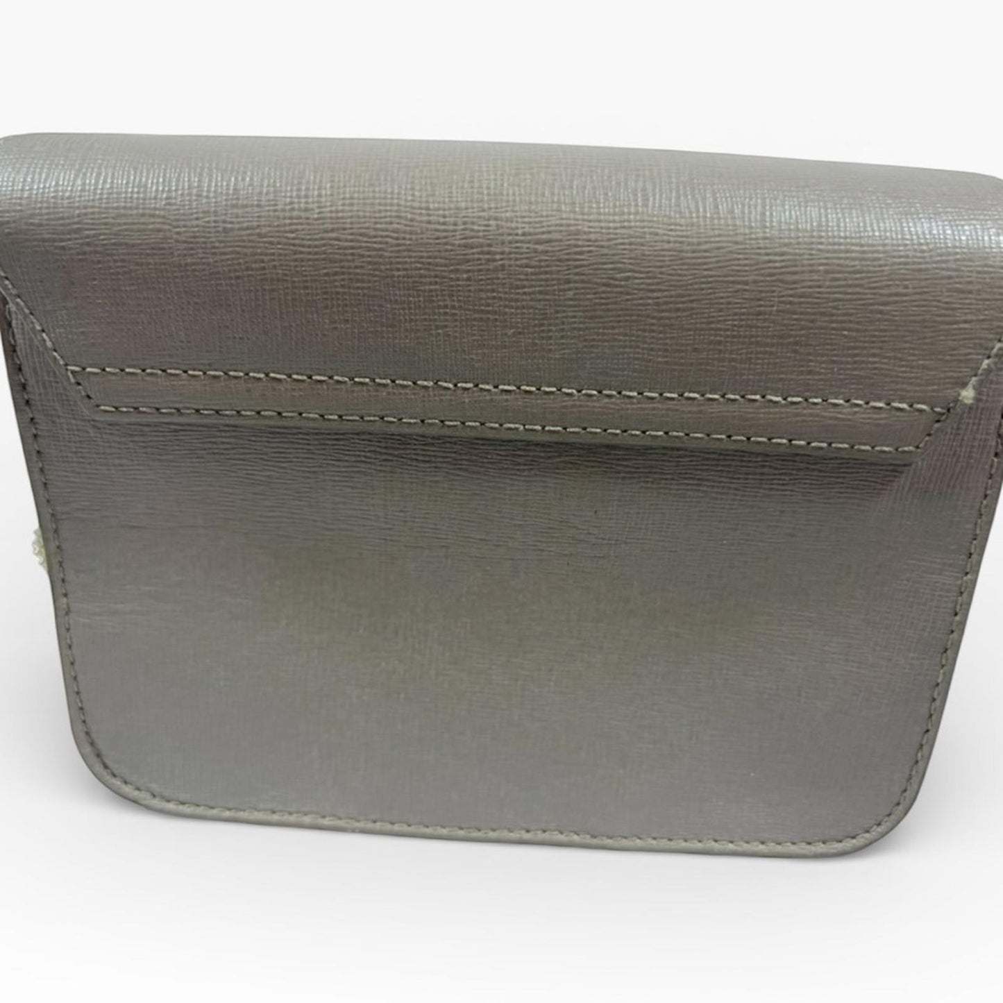 Furla Taupe Crossbody Bag with Silver Chain