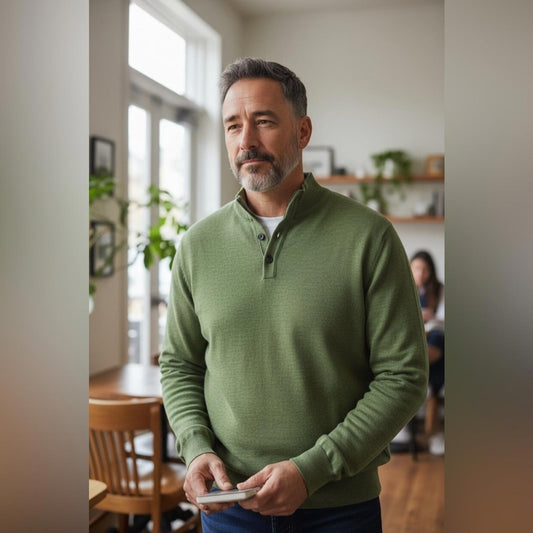 Harry Rosen - Green Men's Zip-Up Sweater