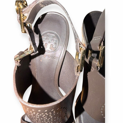 Tory Burch Black and Gold Women's Heels