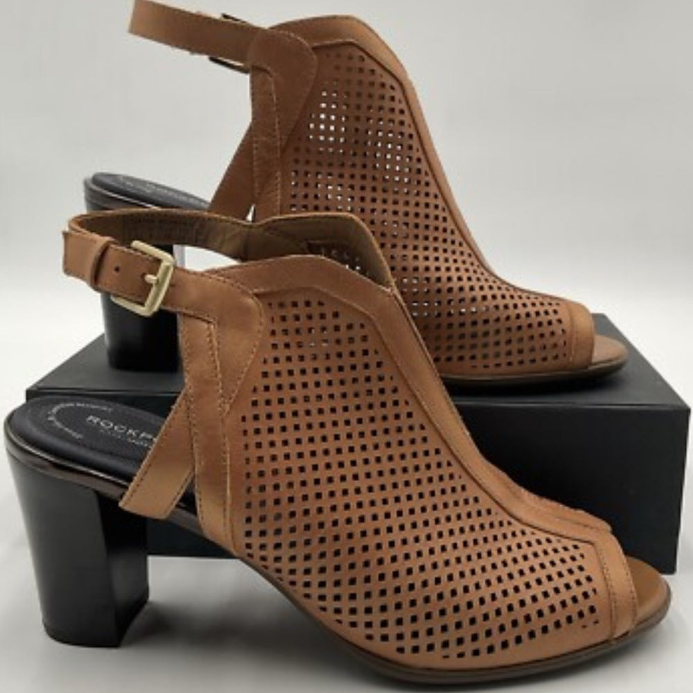 Rockport Women's Brown Peep-Toe Heels - Size 9