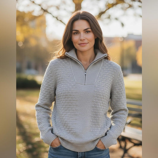 Armani Exchange Women's Gray Textured Cowl Sweater - Small