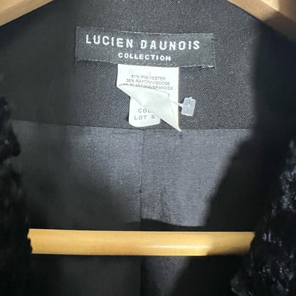 Lucien Dunois Designer Black Blazer/ Faux Fur - Elevated Office Chic - Size 10
