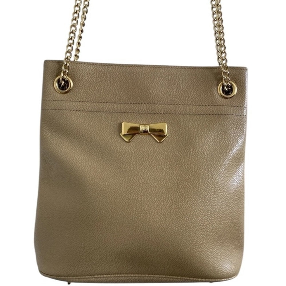 Nina Ricci Tan Shoulder Bag with Gold Chain