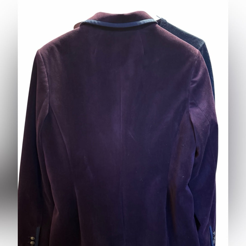 Tommy Hilfiger Burgundy Blazer with Blue Accents - Office Chic - Velvet Size 18
