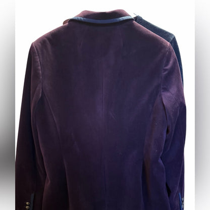 Tommy Hilfiger Burgundy Blazer with Blue Accents - Office Chic - Velvet Size 18