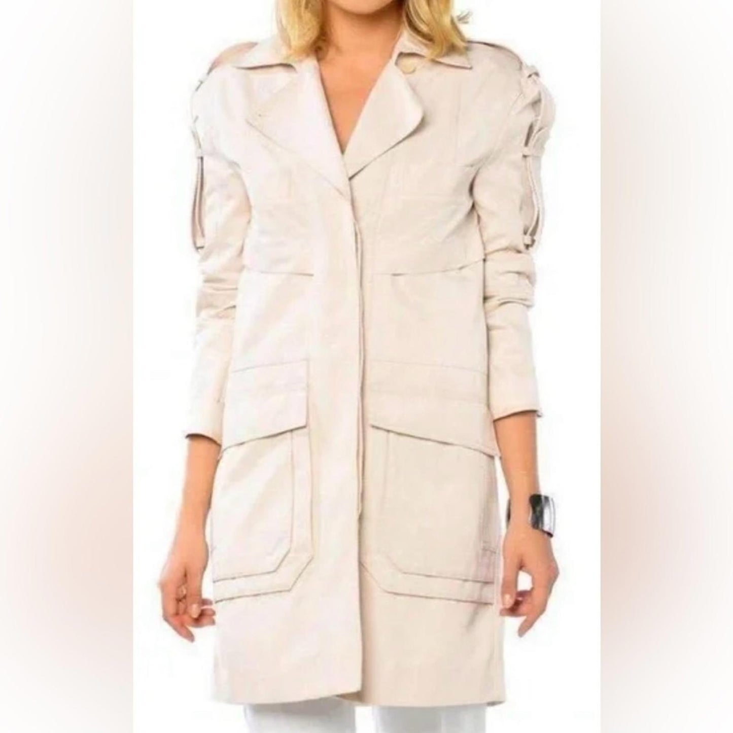 BCBGMaxAzria Cream Trench Coat -Runway Edition
