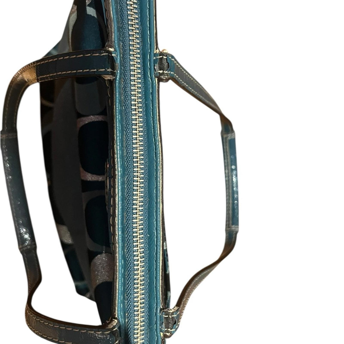 Coach - Blue and Silver Bag - Small Canvas - 14 inch length and 9 inches height