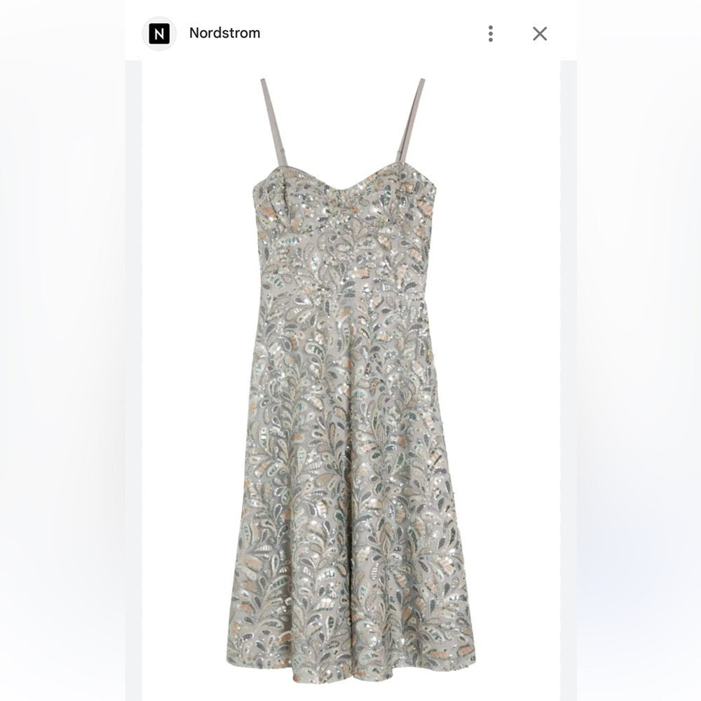 Dress the Population Silver and Black Sequin Dress