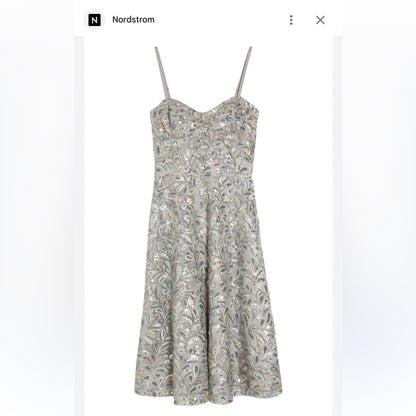 Dress the Population Silver and Black Sequin Dress