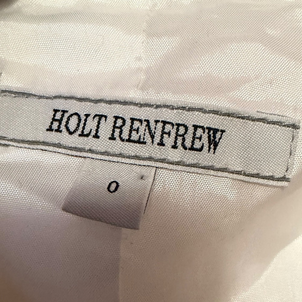 Holt Renfrew - Chic Cream Women's Blazer - Office Chic, Feminine - Size 0