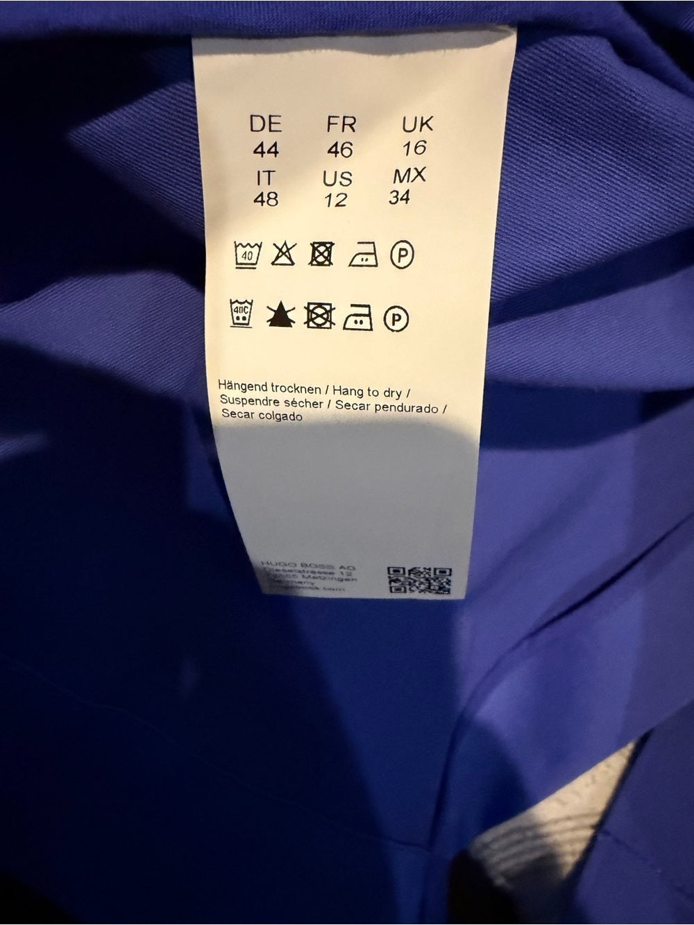 Hugo Boss Cobalt Blue Cross-Strap Belted Maxi Dress