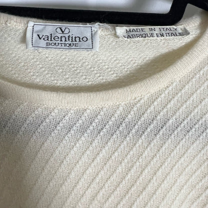 Valentino Cream Sweater  - Elevated Casual Wear - Ribbed - Size S.