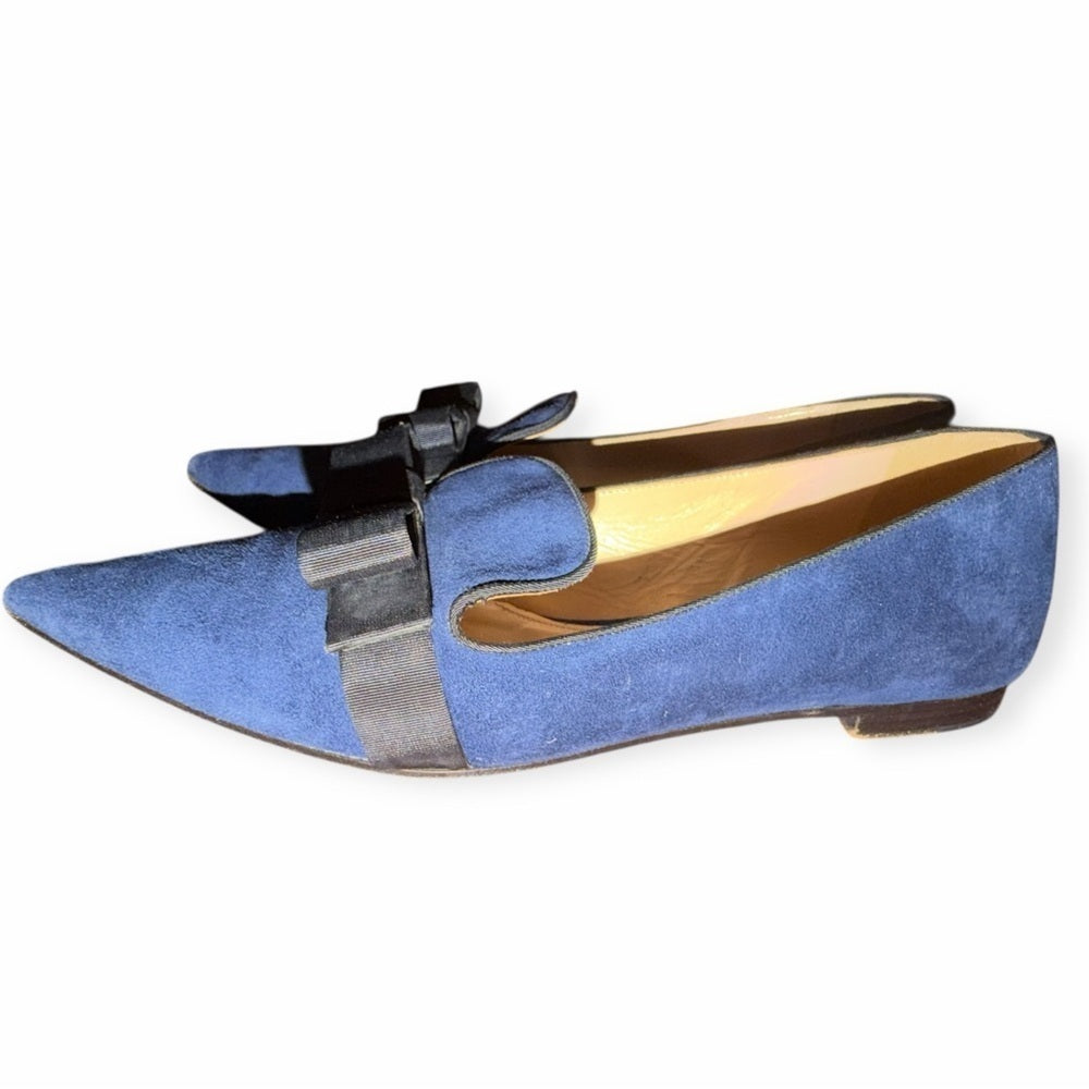Prada Blue and Black Suede Loafers - 38.5