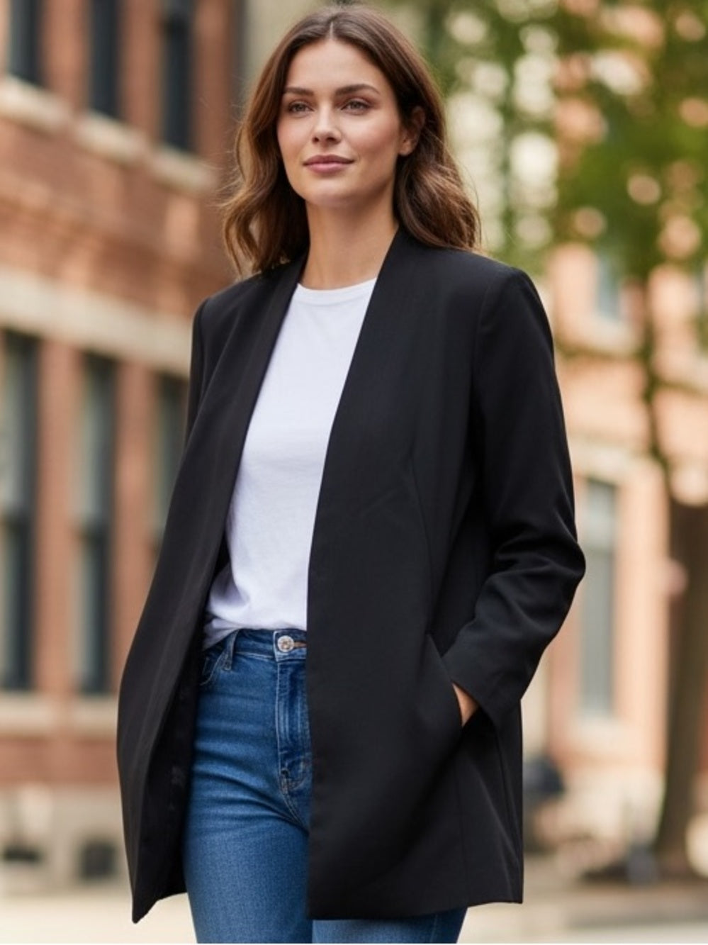 Akris Black Open-Front Blazer Jacket