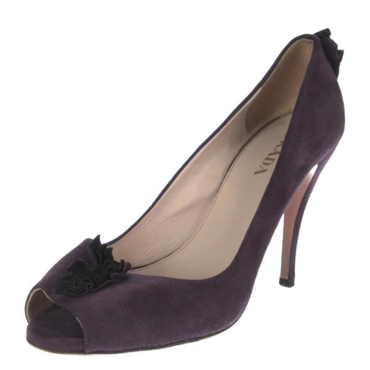 Prada Purple Stiletto Heels with Suede Finish -Size 39 - 8.5 US