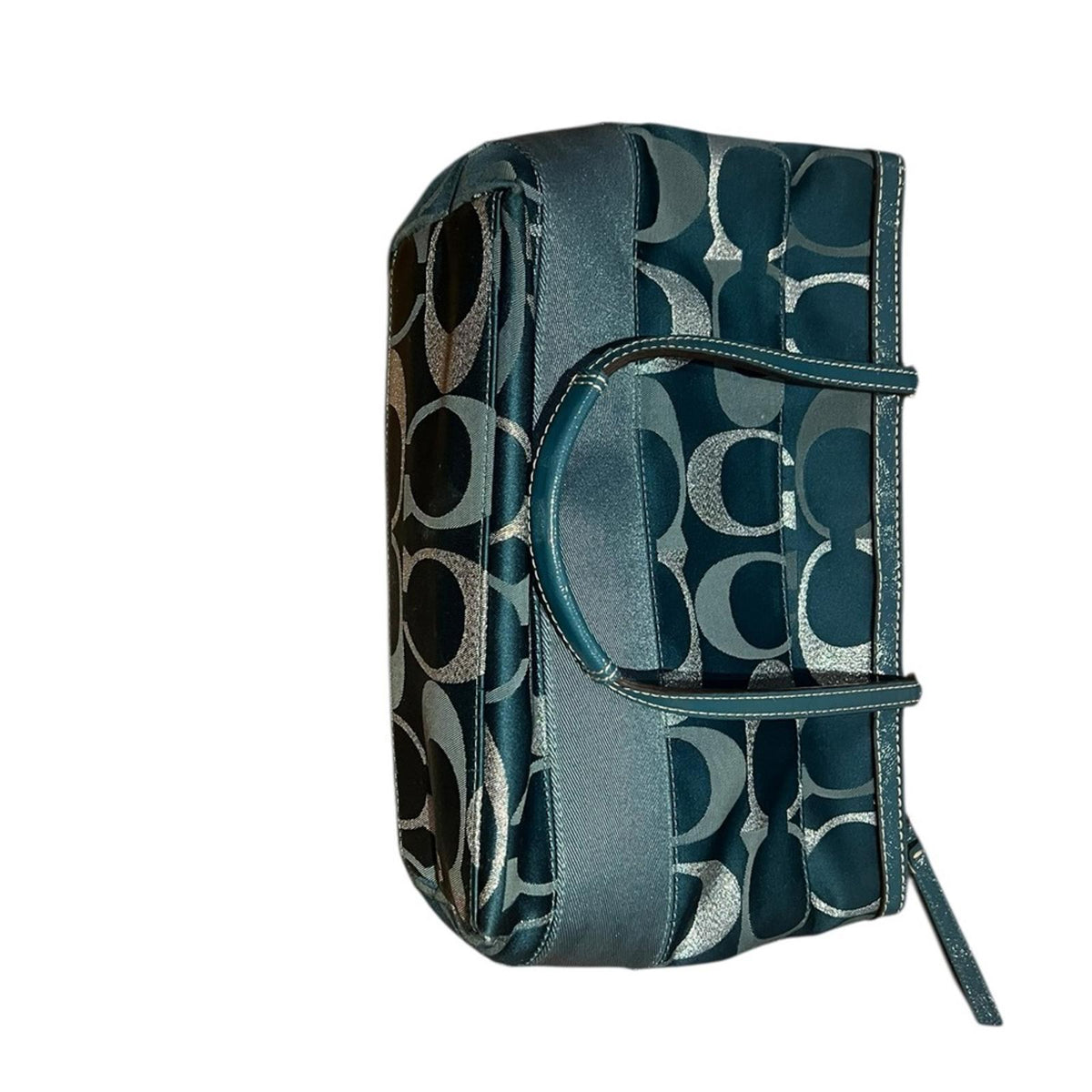 Coach - Blue and Silver Bag - Small Canvas - 14 inch length and 9 inches height