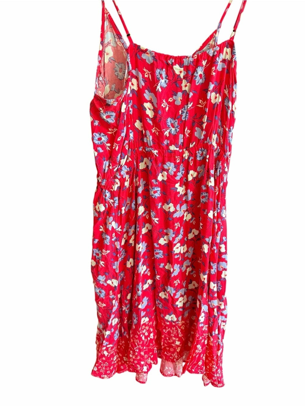 ABS Collection - Red Floral Spaghetti-Strap Sundress - Size Medium