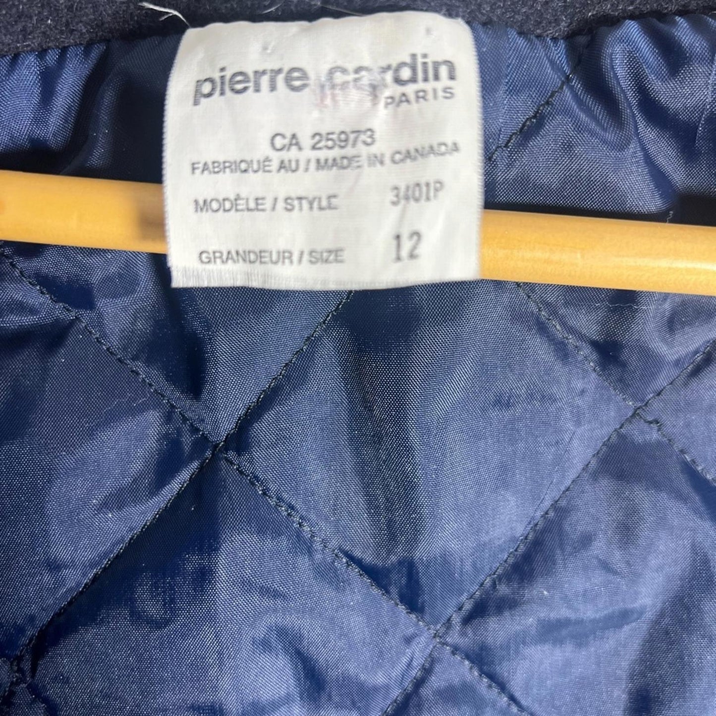 Pierre Cardin Paris - Navy Pea Coat - Size 12