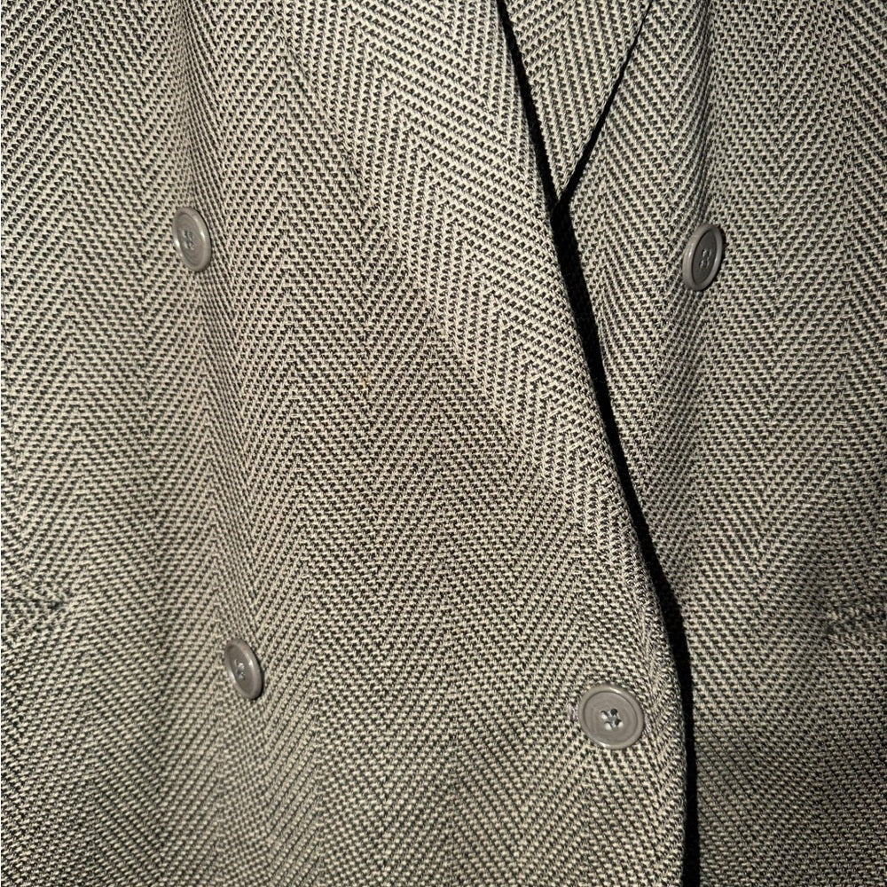 Giorgio Armani Charcoal Double-Breasted Blazer, Office Workwear - Size 48R
