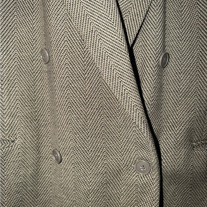 Giorgio Armani Charcoal Double-Breasted Blazer, Office Workwear - Size 48R