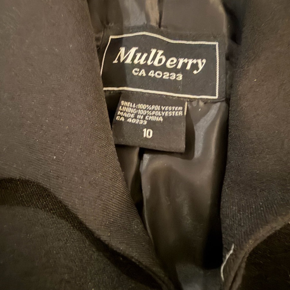Mulberry Designer Black Women's Blazer - Office Couture - Size 10