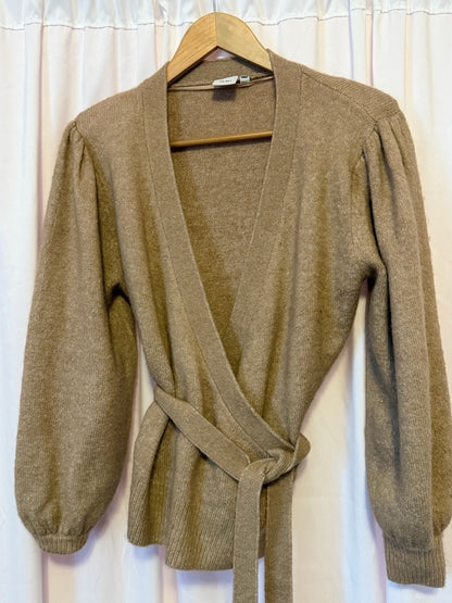 Belted Wrap Cardigan Sweater in Tan - Medium
Cozy chic