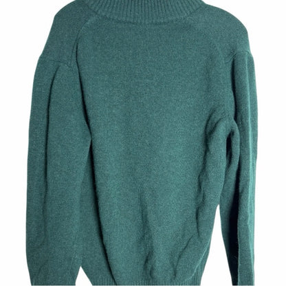 Lorenzo Magni - Made in Italy - Forest Green Zip-Up Men's Wool Sweater - Size M
